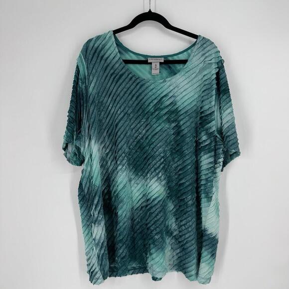 Catherines top  3x green tunic plus beachy spring summer casual office work - Picture 1 of 4